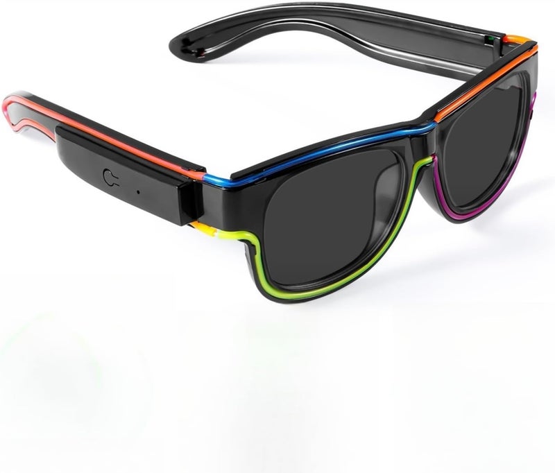 Xgood LED Glasses Multi-Color (8 Colors) Light Up Glasses w/o Wires Neon Glow Glasses for KTV, EDM, Rave Parties and Cosplay - Image 1